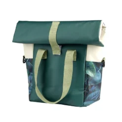 Sac isotherme 6L motif feuillage exotique vert et beige 19x12xH39cm