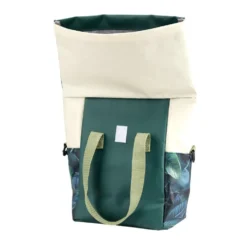 Sac isotherme 6L motif feuillage exotique vert et beige 19x12xH39cm