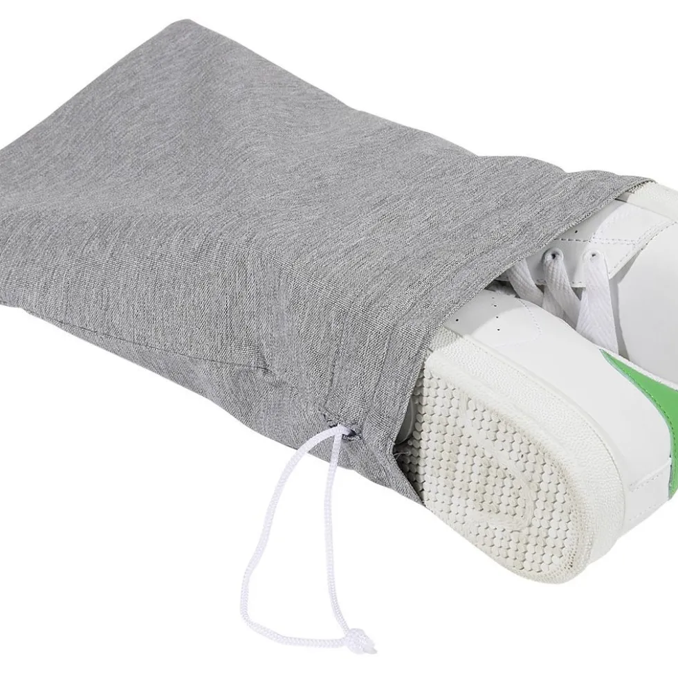 Sac à linge sale ou chaussures x2 polyester gris