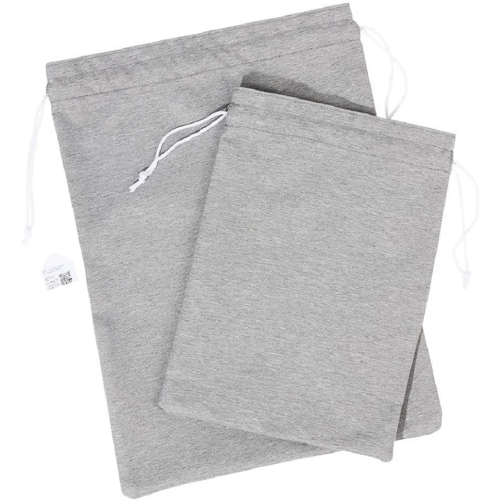 Sac à linge sale ou chaussures x2 polyester gris