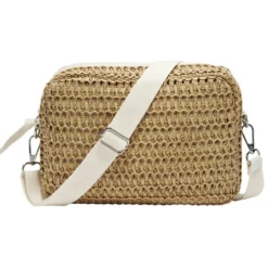 Sac à main bandoulière effet paille fermeture zippée 21x7xH15cm (2 modèles)
