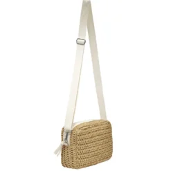 Sac à main bandoulière effet paille fermeture zippée 21x7xH15cm (2 modèles)