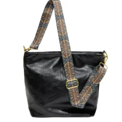 Sac à main femme fourre-tout anse ethnique amovible 32x10xH25cm - 3 modèles