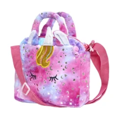 Sac à main fille licorne paillette avec bandoulière 18xH24,5cm