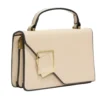 Sac à main simili beige et noir avec bandoulière amovible 19,5x7,5xH13cm
