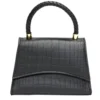 Sac à main simili effet croco avec bandoulière amovible 21x8xH15cm - 3 modèles