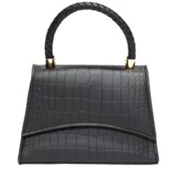Sac à main simili effet croco avec bandoulière amovible 21x8xH15cm - 3 modèles