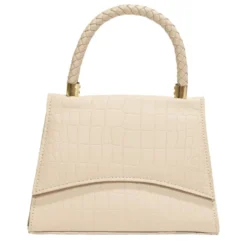 Sac à main simili effet croco avec bandoulière amovible 21x8xH15cm - 3 modèles