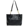 Sac à main simili effet croco 31x13xH27cm - 2 modèles marron ou noir
