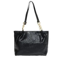 Sac à main simili effet croco 31x13xH27cm - 2 modèles marron ou noir