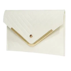 Sac pochette femme feutrine effet croco 25x16cm - 2 modèles noir ou ou blanc