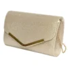 Sac pochette femme strass avec bandoulière chaîne amovible - 2 modèles noir ou doré