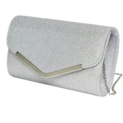 Sac pochette femme strass avec bandoulière chaîne amovible - 2 modèles noir ou doré