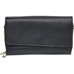 Sac pochette simili noir à bandoulière 19x4,5xH11,5cm