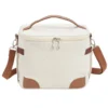Sac repas isotherme polyester beige et marron 25x20xH20cm