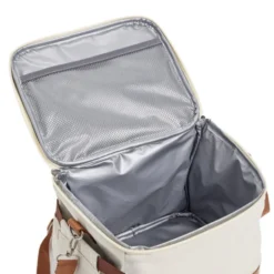 Sac repas isotherme polyester beige et marron 25x20xH20cm