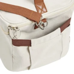 Sac repas isotherme polyester beige et marron 25x20xH20cm