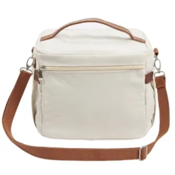 Sac repas isotherme polyester beige et marron 25x20xH20cm