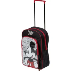 Sac à roulettes enfant Mickey Mouse rouge et noir H41cm