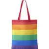 Sac tote bag polycoton 34x39cm imprimé arc-en-ciel