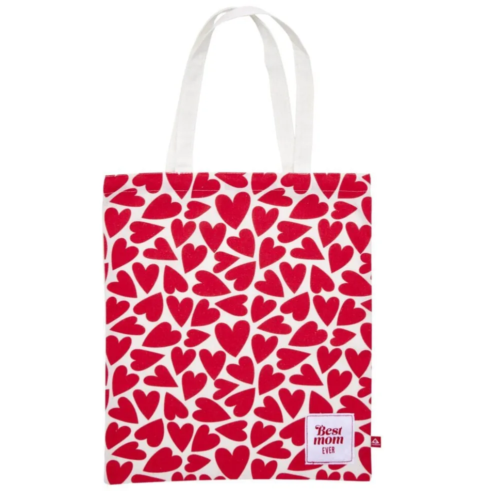 Sac tote bag polycoton 34x39cm Love pour maman (2 modèles)