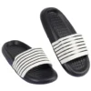 Sandales claquettes plastique noir rayé blanc 38/39