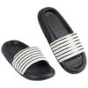 Sandales claquettes plastique noir rayé blanc 36/37