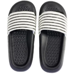 Sandales claquettes plastique noir rayé blanc 36/37