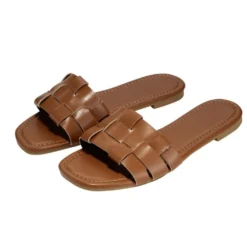 Sandales femme carrées simili marron 37/38