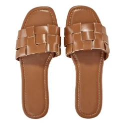 Sandales femme carrées simili marron 37/38