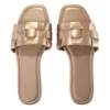 Sandales femme carrées simili rose gold 37/38