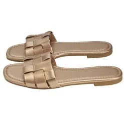 Sandales femme carrées simili rose gold 37/38