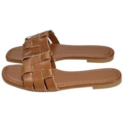 Sandales femme carrées simili marron 39/40