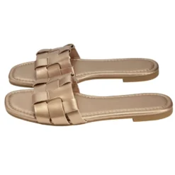 Sandales femme carrées simili rose gold 39/40