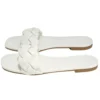 Sandales femme tressées simili blanc 39/40