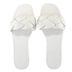 Sandales femme tressées simili blanc 39/40