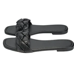 Sandales femme tressées simili noir 37/38