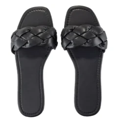 Sandales femme tressées simili noir 37/38