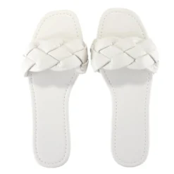 Sandales femme tressées simili blanc 37/38