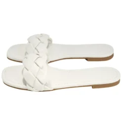 Sandales femme tressées simili blanc 37/38