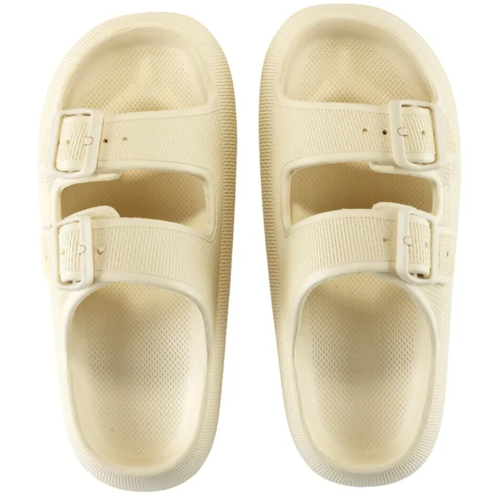 Sandales unisex 2 brides plastique beige 42/43
