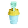 Seau de plage avec pelle râteau tamis en plastique vert