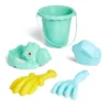 Seau de plage garni dinosaure 5 pièces vert bleu jaune