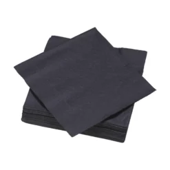 Serviette carré unie noire 2 plis en papier x50