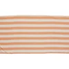 Serviette de plage microfibre marinière blanc et corail 1 personne