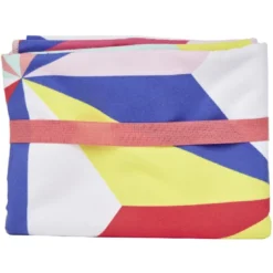 Serviette de plage Popblock blanche motif multicolore