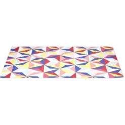 Serviette de plage Popblock blanche motif multicolore