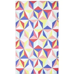 Serviette de plage Popblock blanche motif multicolore