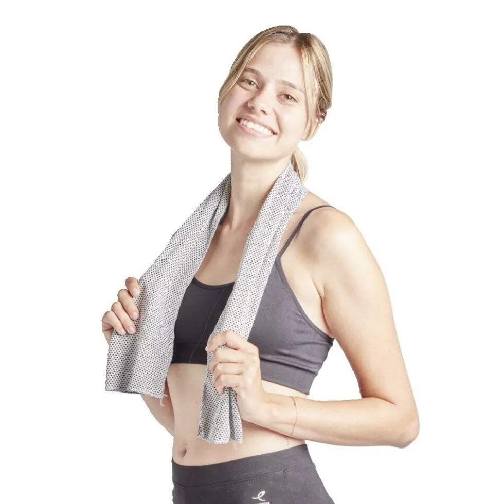 Serviette de sport grise 100x30cm polyester