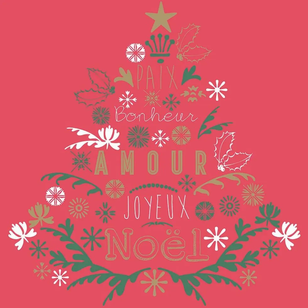 Serviette en papier design Noël rouge x 20